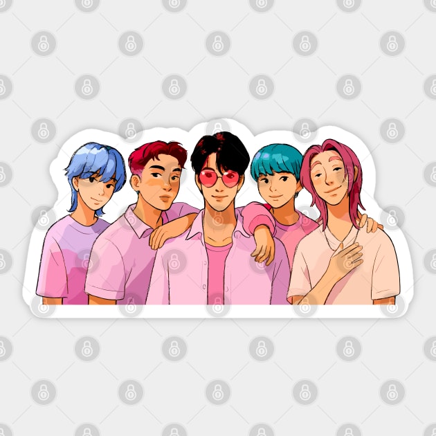 Saja Boys KPop Demon Hunters Saja Boys Shirt Merch Characters Members Jinu Abby Mystery Sticker by celestial_artworks